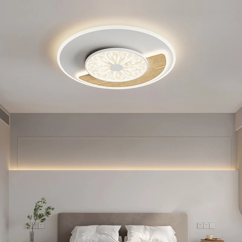 Luxurious minimalist Nordic modern wooden square ceiling light - vue 5 sur 14