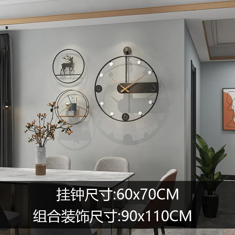 Modern Simple Iron Wall Clock, Home Decoration, Living Room, Creative, Fashion - vue 5 sur 11