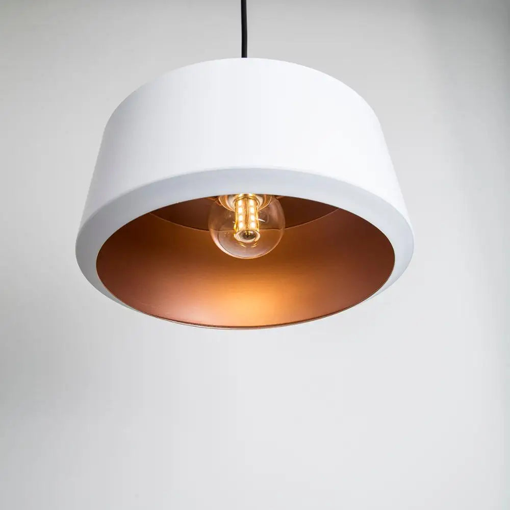 Suspension Vintage en métal et base chromée - vue 7 sur 8