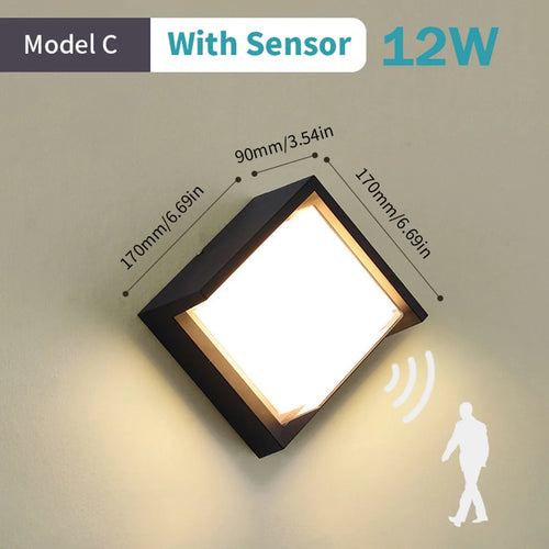 applique murale led extérieure avec détecteur de mouvement automatique - vue 14 sur 20