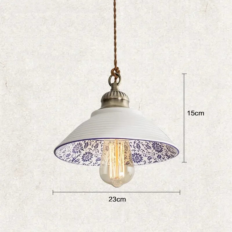 Vintage Chinese style porcelain pendant light for interior decoration