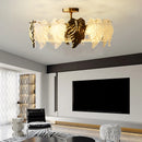plafonnier led design vintage français en forme de feuilles de verre