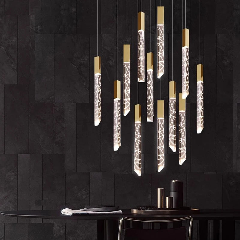 lustre en cristal de luxe à led pour un éclairage élégant