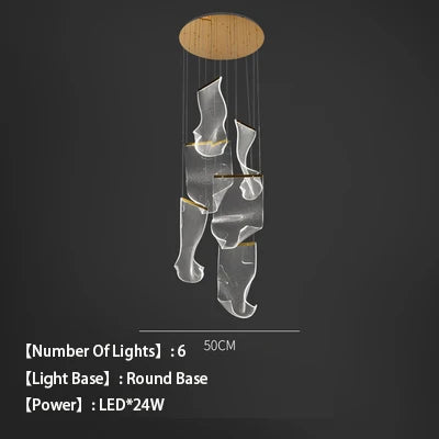 lustre en acrylique à led design pour décoration intérieure moderne - vue 11 sur 14