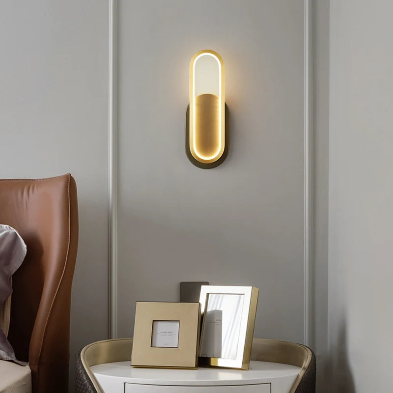 applique murale led en cuivre style industriel minimaliste - vue 4 sur 10