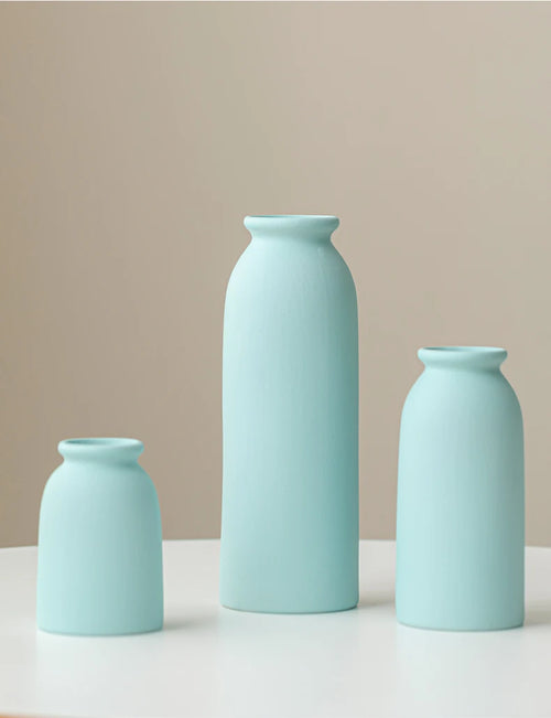 Ceramic Vase,Small Vases for Decor,Set 3 Modern Boho Vases for Flower Pampas,Fit for Living Room Desk Shelf Decor - vue 6 sur 10