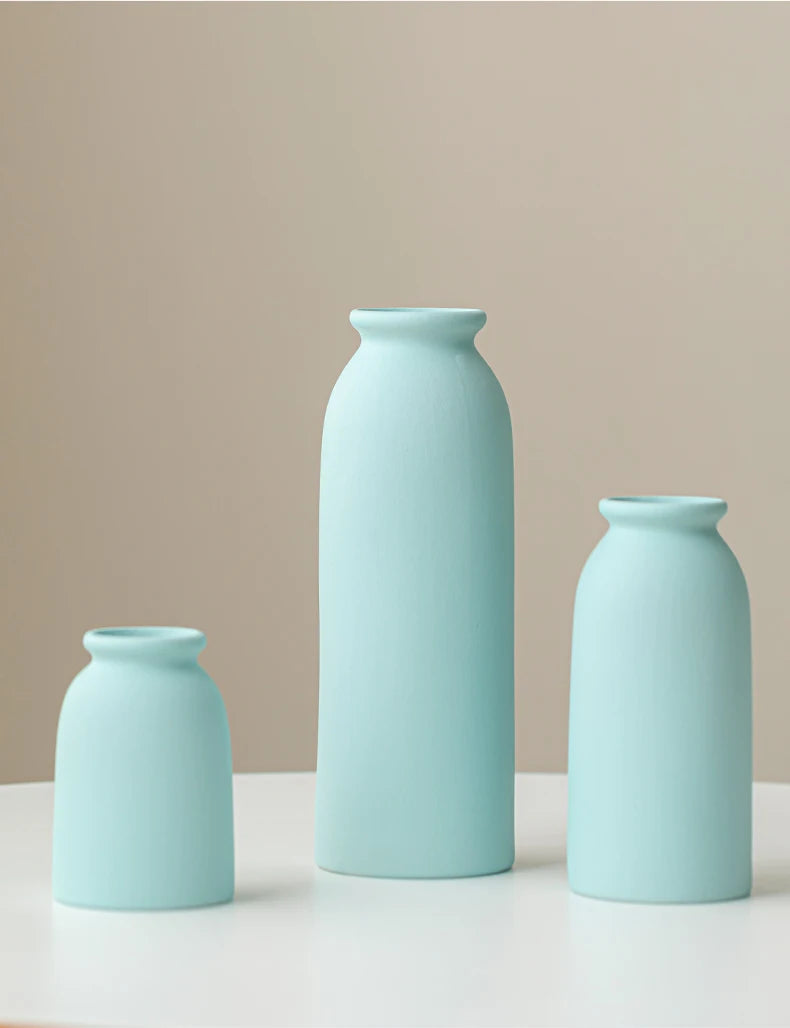 Ceramic Vase,Small Vases for Decor,Set 3 Modern Boho Vases for Flower Pampas,Fit for Living Room Desk Shelf Decor - vue 5 sur 10
