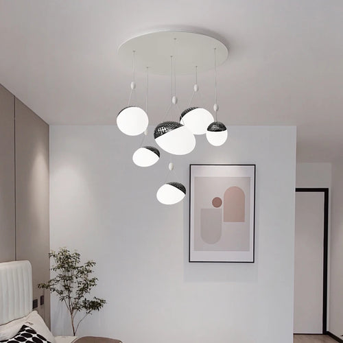 Modern nordic minimalist chandelier for villa duplex loft - vue 3 sur 15