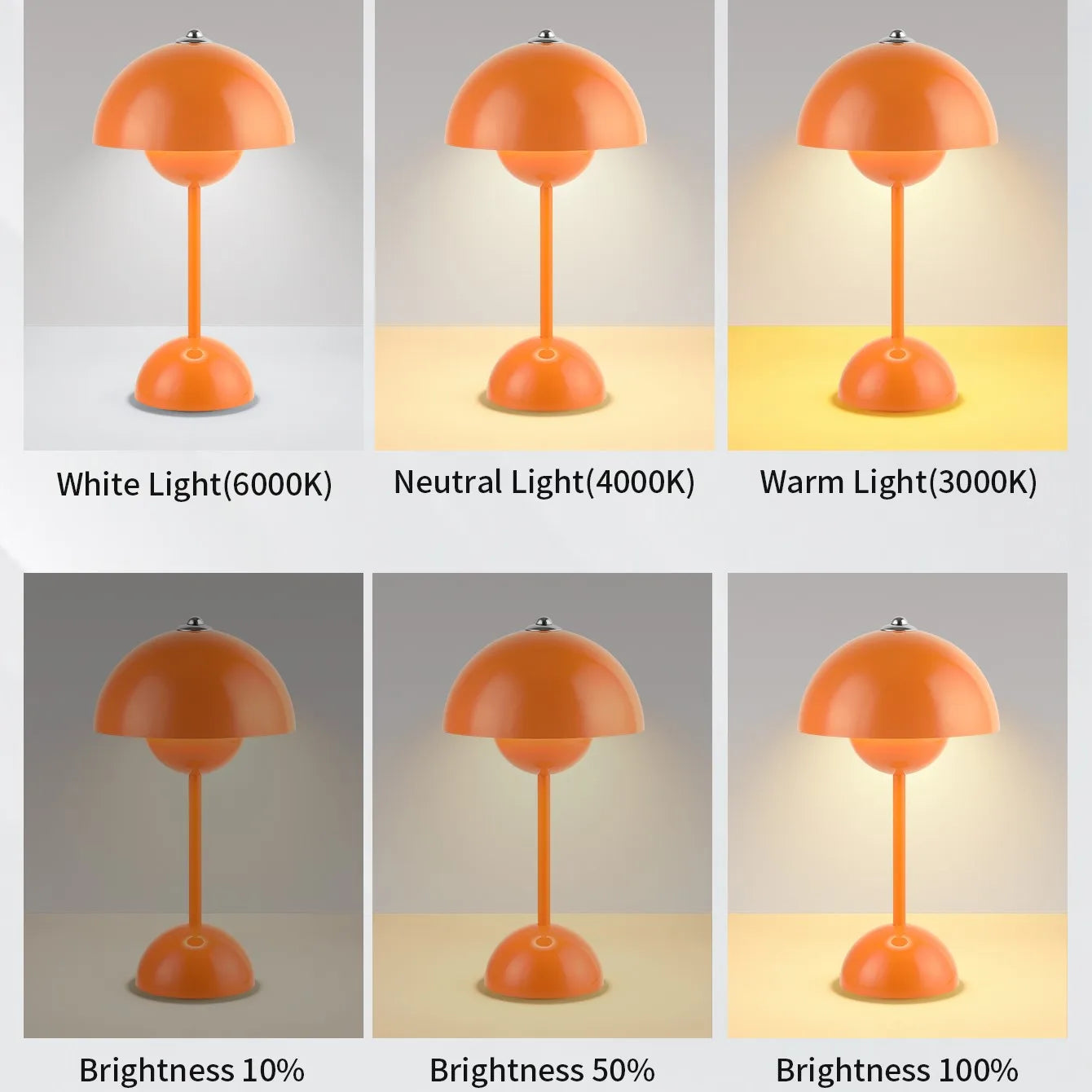 Lampe de table led nordique interrupteur tactile supérieur lampe de table de chargement USB lampe de champignon de bourgeon de fleur lampe de table décorative de table de chevet - vue 5 sur 14