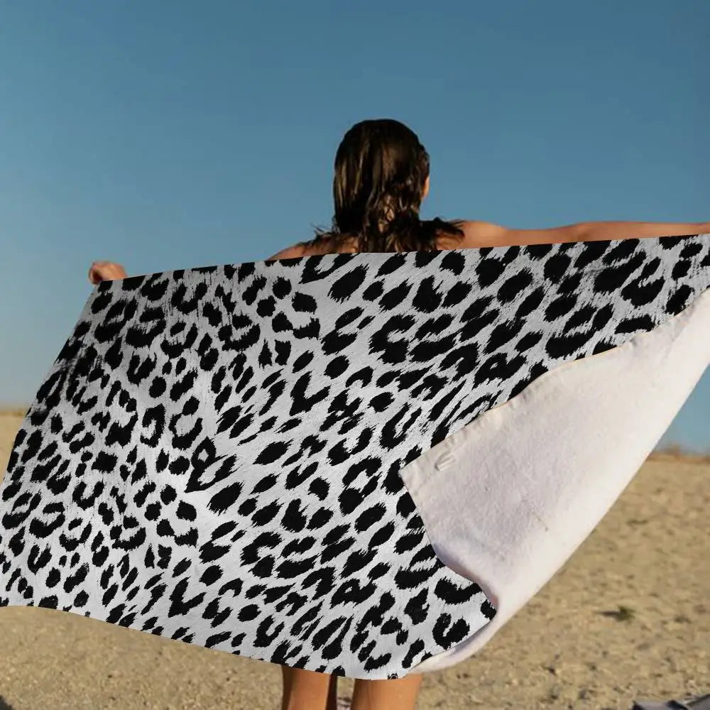 serviette de bain microfibre motif animaux cartoon enfants - vue 2 sur 7