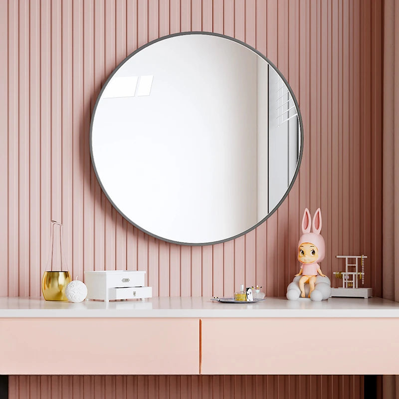 miroir décoratif nordique rond pour salle de bain - vue 3 sur 8