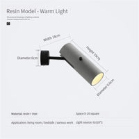 applique murale rétro en ciment rotatif avec lampes led pivotantes