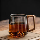 tasse a the verre borosilicate anse bois resistant
