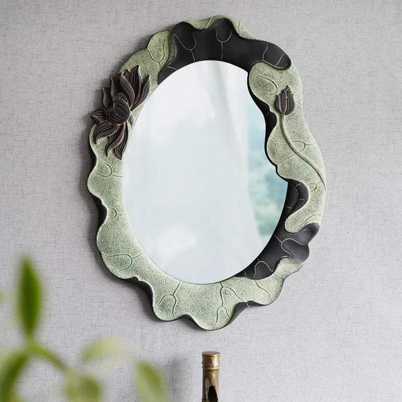 miroirs décoratifs ovales adhésifs rétro pour décoration murale - vue 3 sur 7