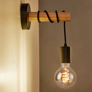 Modern wooden wall light for indoor and outdoor lighting