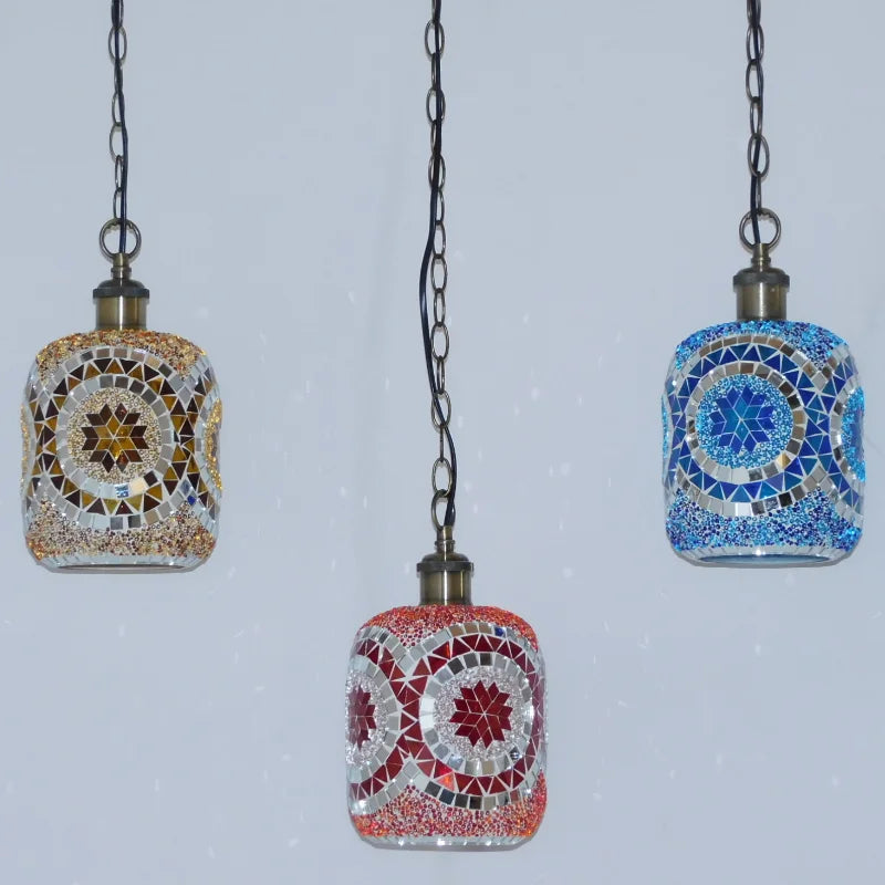 suspension LED en mosaïque turque style bohémien rétro vintage - vue 7 sur 14