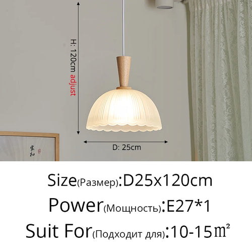 Modern nordic minimalist wabi-sabi log glass chandelier - vue 11 sur 12