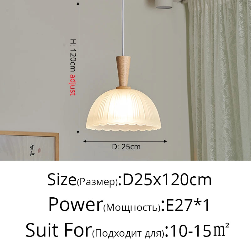 Modern nordic minimalist wabi-sabi log glass chandelier - vue 11 sur 12