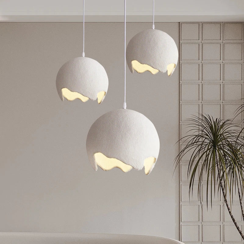 lustre nordique minimaliste wabi sabi à led pour décoration intérieure