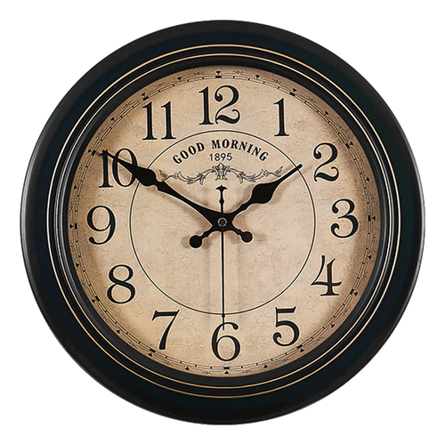 horloge murale vintage silencieuse design classique en métal