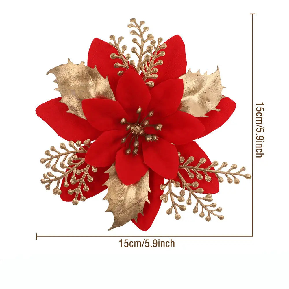 décoration suspendue fleur pailletée pour arbre de noël - vue 21 sur 34
