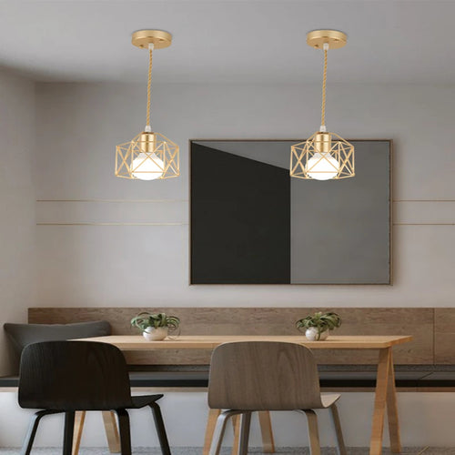Minimalist metal pendant light for modern interior decor - vue 7 sur 6