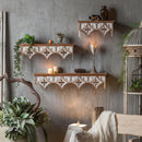 Wood Wall Shelf Storage Rack, Retro Style Holder Hanging Display for Hallway