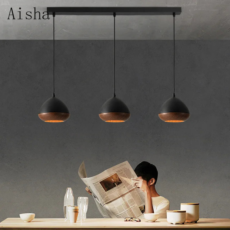 lustre nordique style japonais wabi-sabi en fer décoratif - vue 5 sur 10