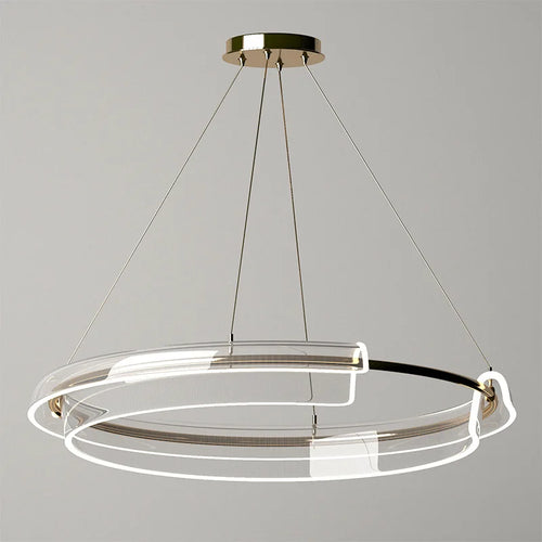 lustre design led de luxe avec anneau simple dimmable