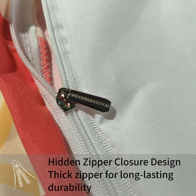 housse de couette trois pièces motif floral et champignons