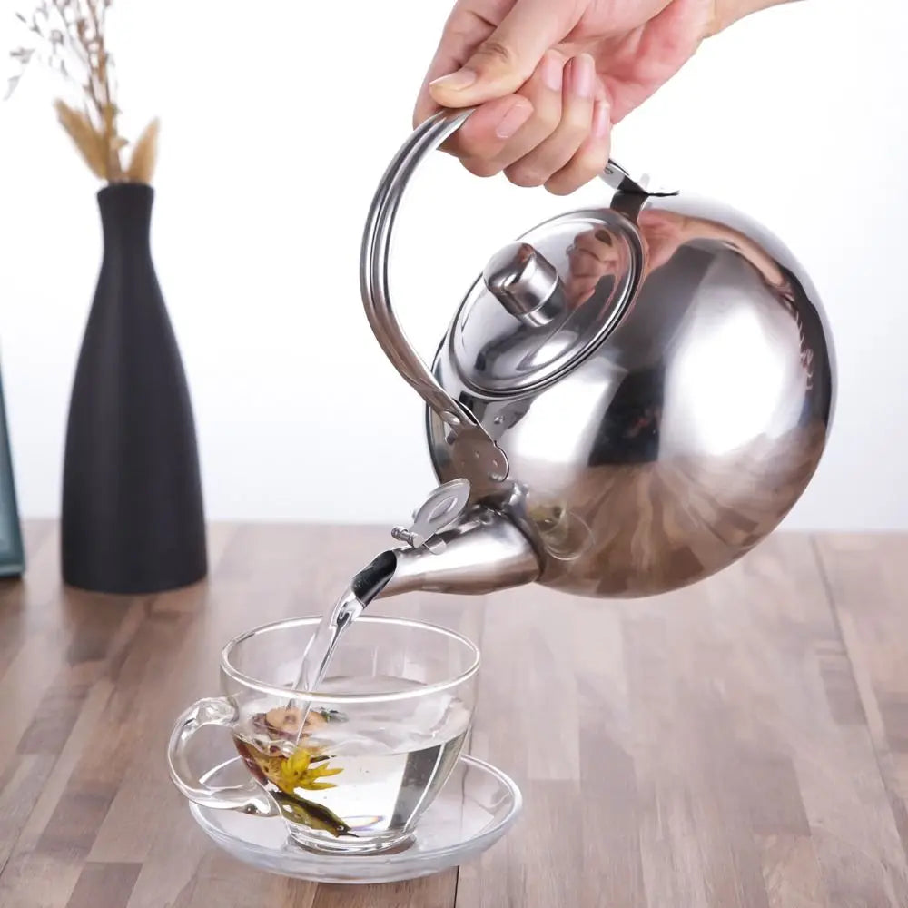 Bouilloire théière acier inoxydable avec infuseur 1l - vue 4 sur 7