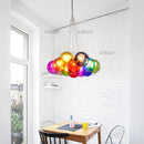 Mouth-blown glass pendant with colourful bubbles for hotel, boutique or nursery