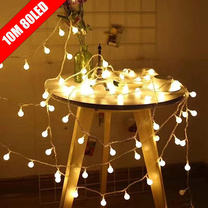 guirlande lumineuse led à boules pour mariage jardin et fêtes - vue 2 sur 9