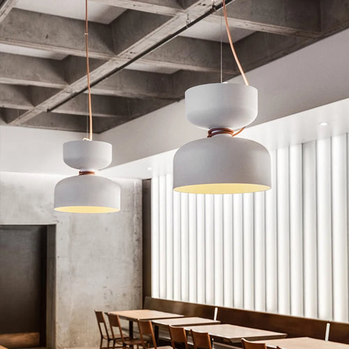 Nordique LED Moderne Danois Designer Art Créatif Restaurant Suspension En Fer Forgé Abat-Jour Bar Café Cuisine Suspension Lampe - vue 3 sur 17