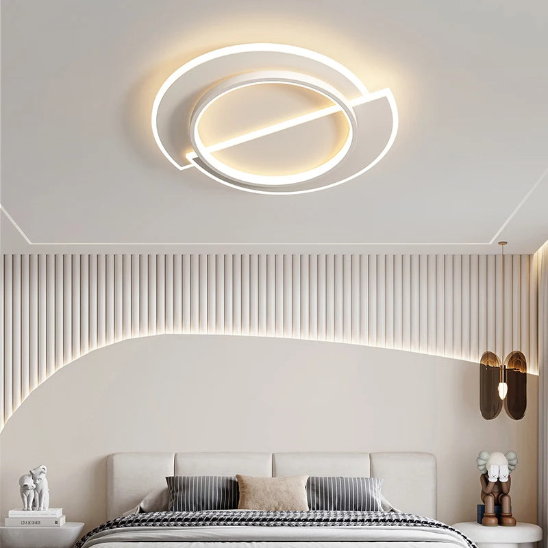 plafonnier led minimaliste géométrique rectangulaire et rond - vue 7 sur 14