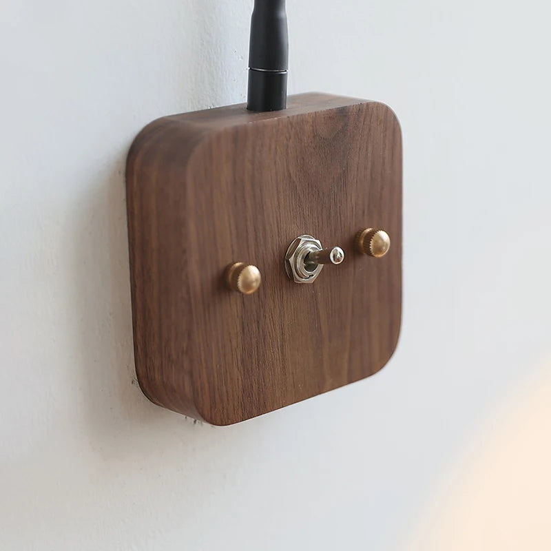 applique murale en bois de noyer rotative pour décoration intérieure - vue 4 sur 6