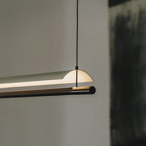 lustre suspendu moderne nordique éclairage design long et simple - vue 7 sur 12