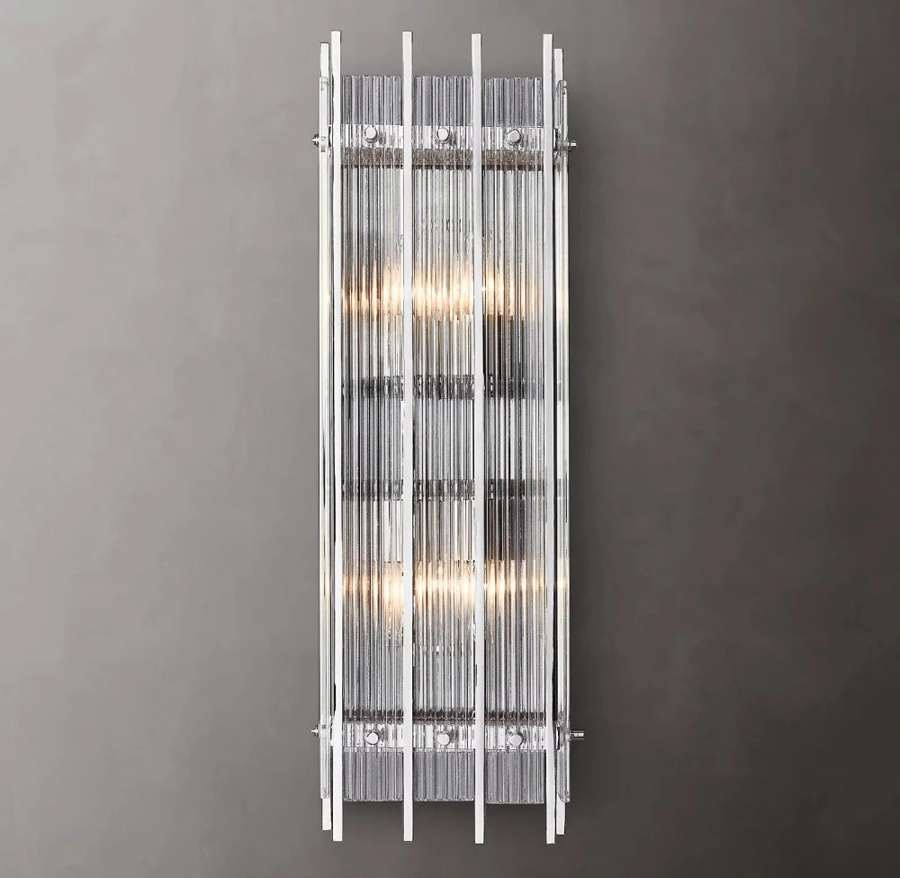 Applique rectangulaire moderne rétro LED verre laiton chrome noir nickel applique salle de bain chambre salon décoration - vue 4 sur 6