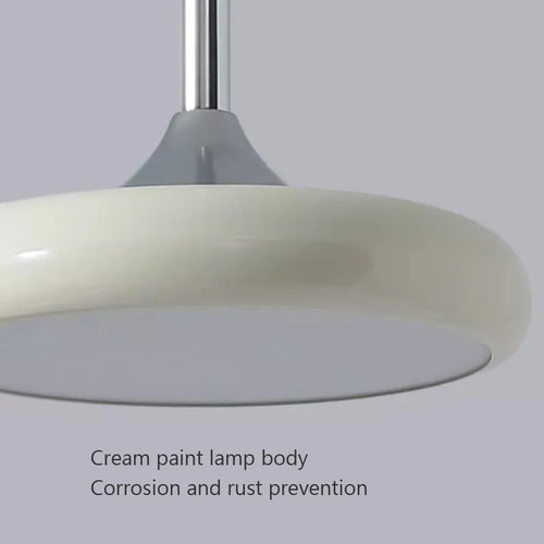 Modern minimalist white disc LED pendant light - vue 7 sur 9