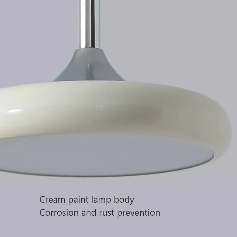 Modern minimalist white disc LED pendant light - vue 6 sur 9
