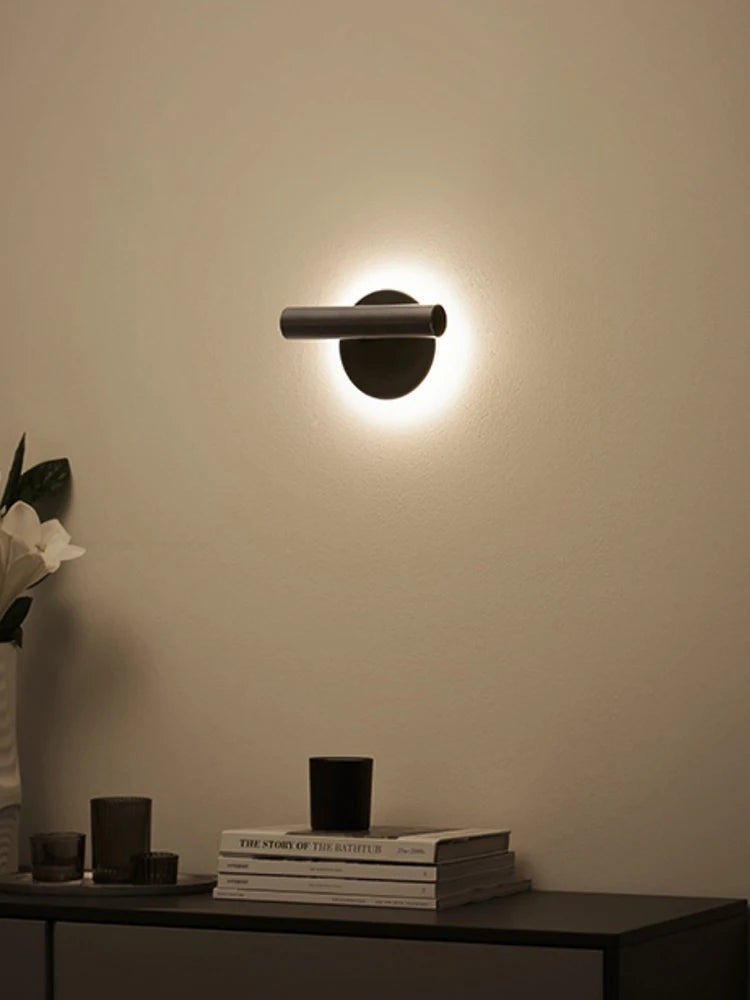 applique murale moderne minimaliste double source lumineuse rotative
