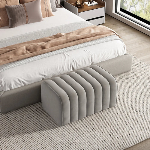 banc en velours nordique repose-pieds doux et élégant - vue 13 sur 14