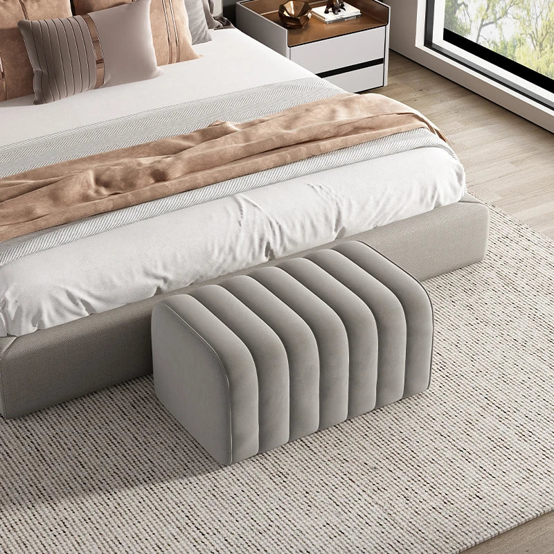 banc en velours nordique repose-pieds doux et élégant - vue 12 sur 14