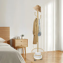 Standing Coat and Hat Hanger Organizer Rack with Mobile Wheel, Entryway Coat Hanger Stand with Storage Basket, Chic Home Tools