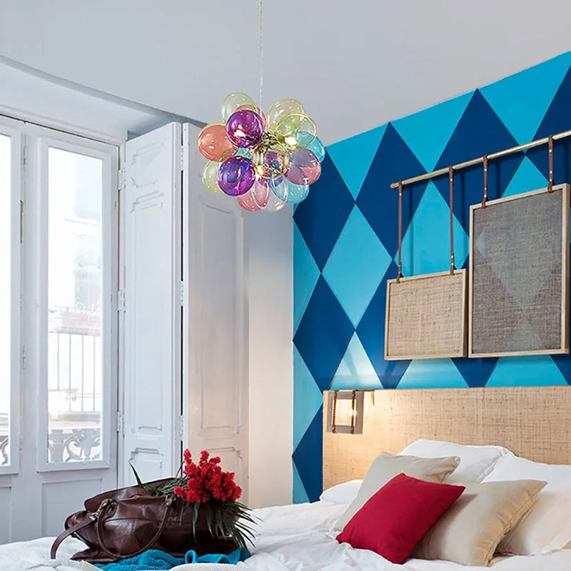 Moonriver éclairage moderne créatif couleur lampes suspendues pour plafond boule de verre lustre salon suspension lumière chambre décor