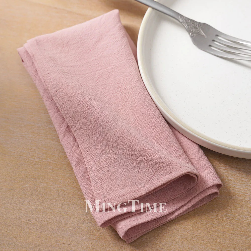 Serviette de table coton lavé doux style classique - vue 4 sur 7