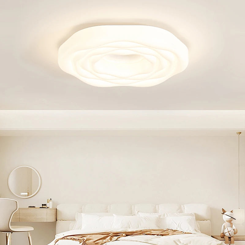 plafonnier led design moderne en forme de rose pour éclairage intérieur - vue 7 sur 8