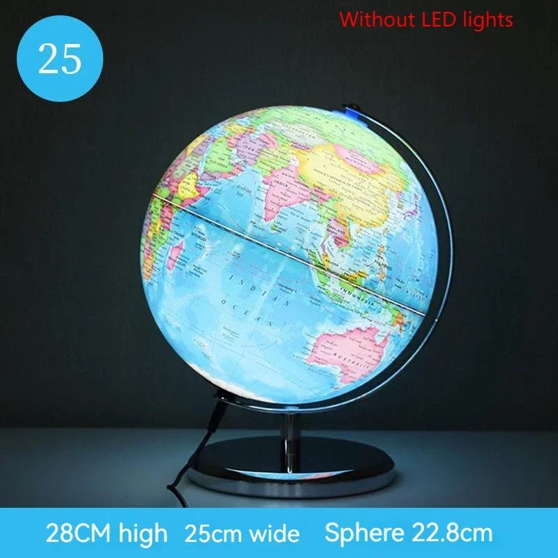 globe terrestre lumineux avec carte du monde éducative - vue 8 sur 10
