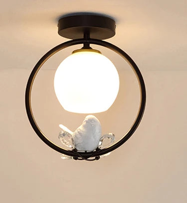 plafonnier nordique créatif avec motif oiseau pour balcon - vue 8 sur 10