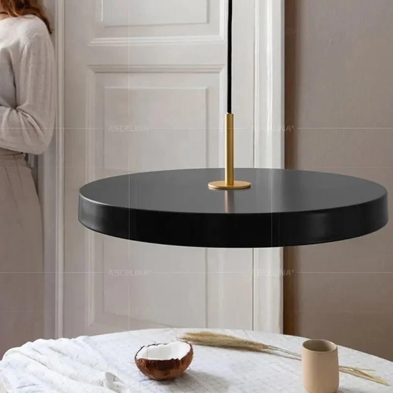 Nordic multicolour LED disc pendant light - vue 6 sur 9